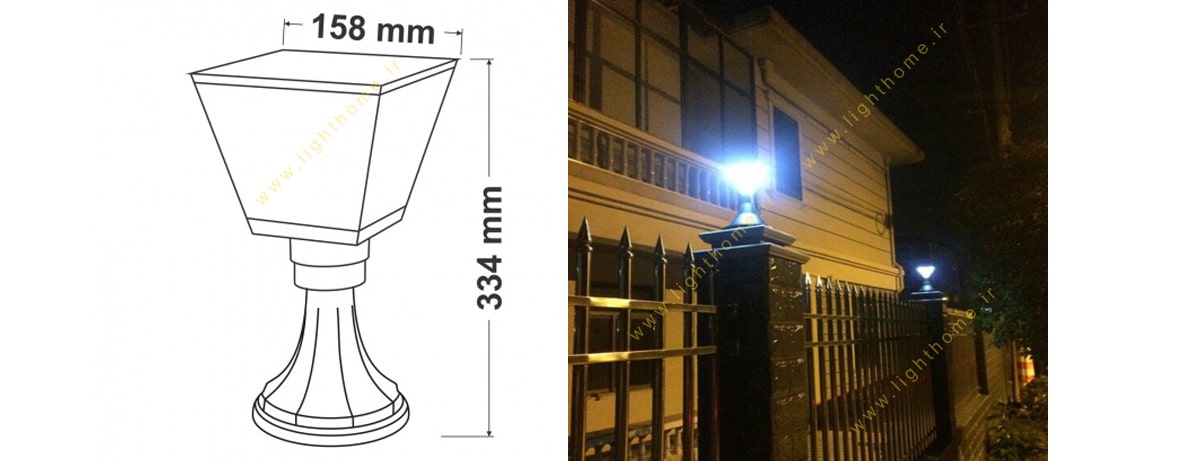 چراغ حیاطی سردری مربع مدل FEC-4622-SQ