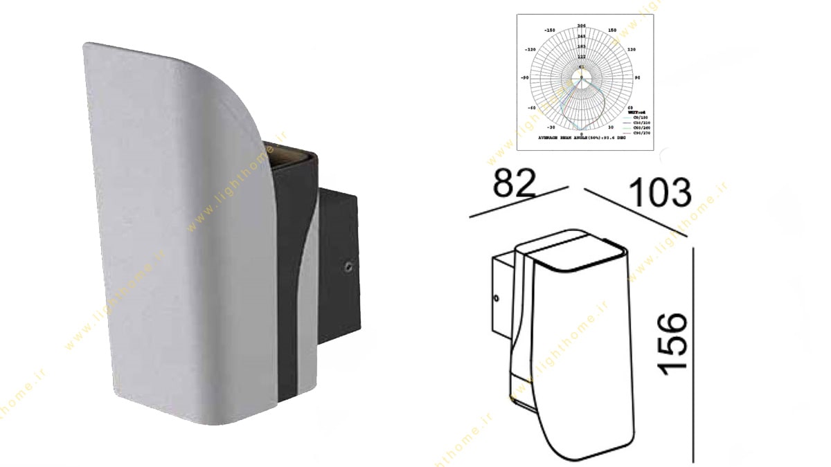 چراغ دیواری حیاطی 7 وات یک طرفه NVC مدل LA-WLED1731