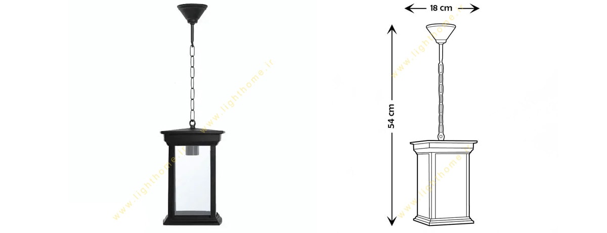 چراغ آویز حیاطی شفق مدل روشان با لامپ