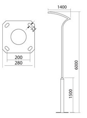 چراغ حیاطی 150 وات شعاع مدل sh-7350 - چراغ حیاطی یک طرفه 150 وات شعاع مدل sh-cobra06