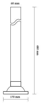 پایه چراغ پارکی شعاع مدل sh-2802-b600-a5 - پایه حباب پارکی شعاع مدل shoa-2802-b600-a5