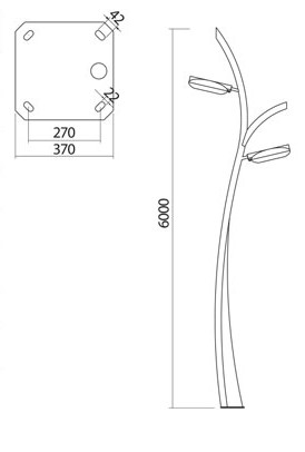 چراغ حیاطی پارکی شعاع مدل lx-ufo-06