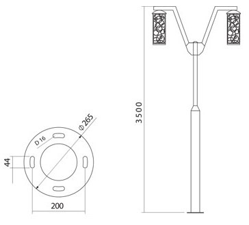 چراغ دوشاخه اسلیمی شعاع مدل sh-1206