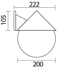 چراغ دیواری پارکی شعاع مدل SH-2803