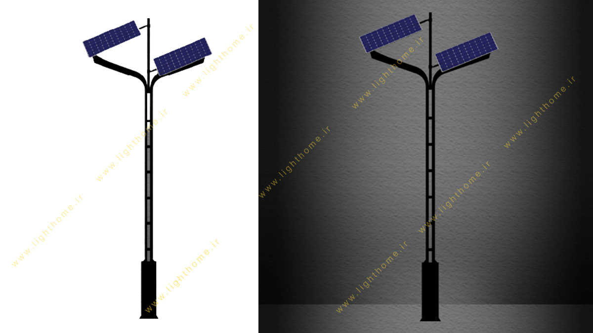 پایه 2 طرفه چراغ خیابانی سولار Afarinesh  مدل ST-530812