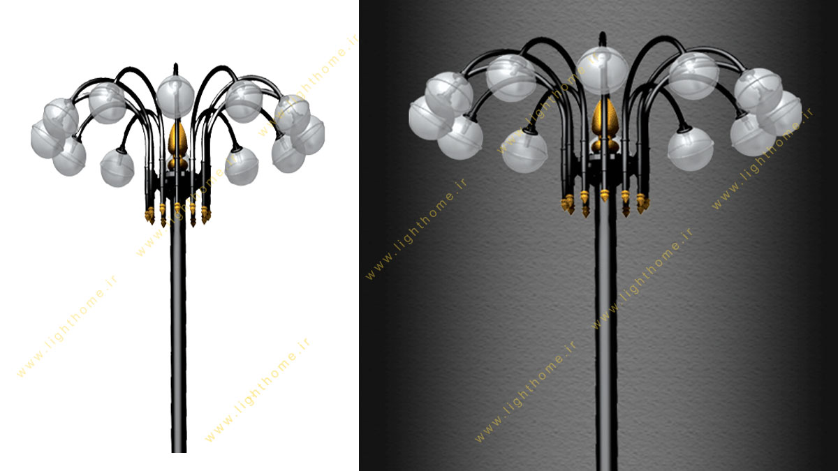 پایه چراغ خیابانی با حباب مدل کریستال اطلس ST-545502