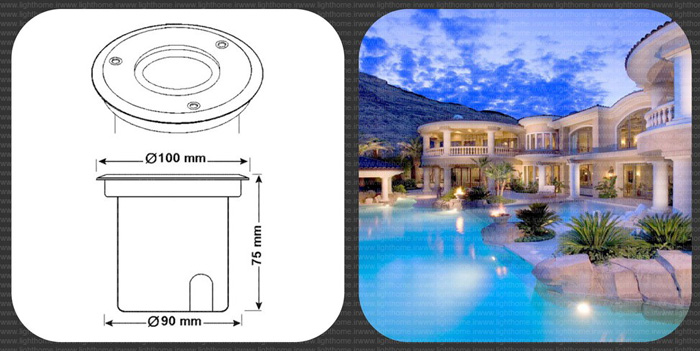 چراغ استخری ال ای دی 9 وات مدل fec-3006 - چراغ استخری LED توکار 9 وات فاین مدل fec-3006