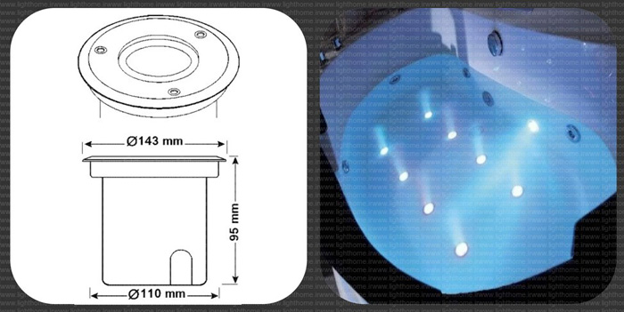 چراغ استخری ال ای دی 27 وات مدل FEC-3007 - چراغ استخری led توکار فاین fec-3007