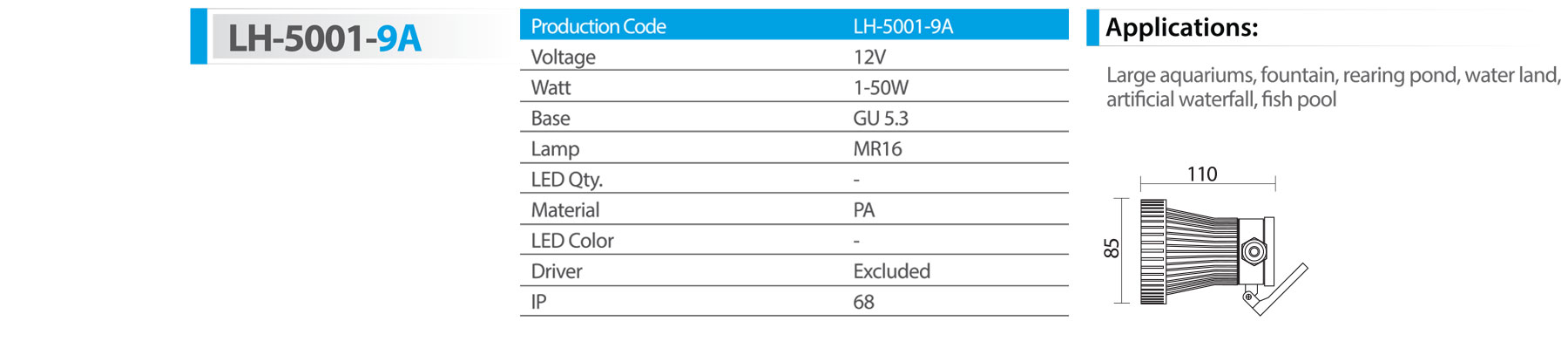 چراغ استخری روکار پلاستیکی مدل lh-5001-9a