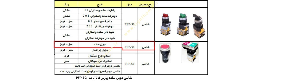 شاسی دوبل ساده پارس فانال مدل PFP-50