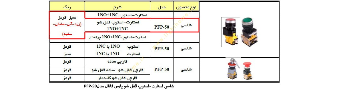 شاسی استارت-استوپ قفل شو پارس فانال مدل PFP-50