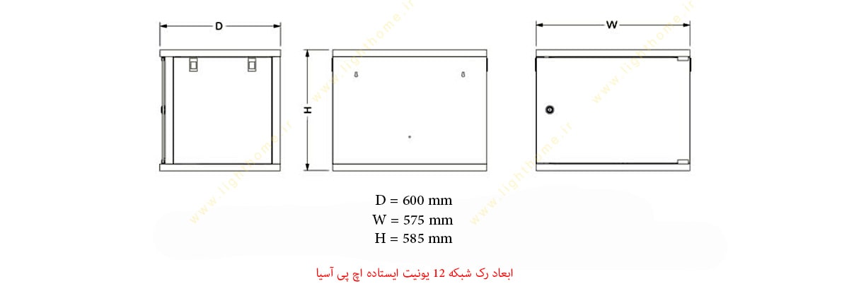 رک شبکه 12 یونیت ایستاده اچ پی آسیا HPA با عمق 60 سانتیمتر