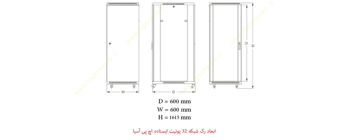 رک 32 یونیت ایستاده اچ پی آسیا عمق 60 سانتیمتر