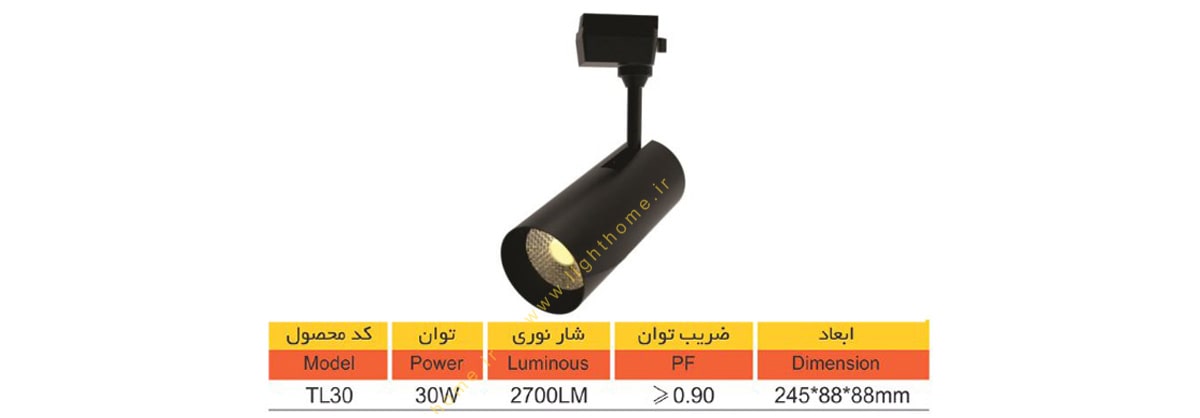 چراغ COB ریلی 30 وات سان لوکس مدل TL30 W/B