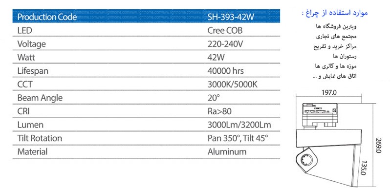 چراغ ریلی شعاع مدل sh-393 - چراغ ریلی شعاع