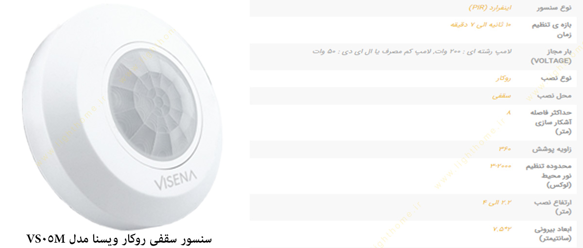 سنسور سقفی روکار مدل VS 05M ویسنا