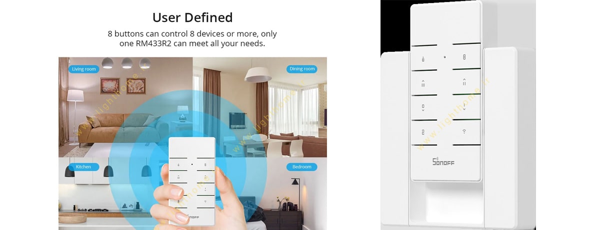 ریموت 8 کانال SONOFF مدل 433MHz