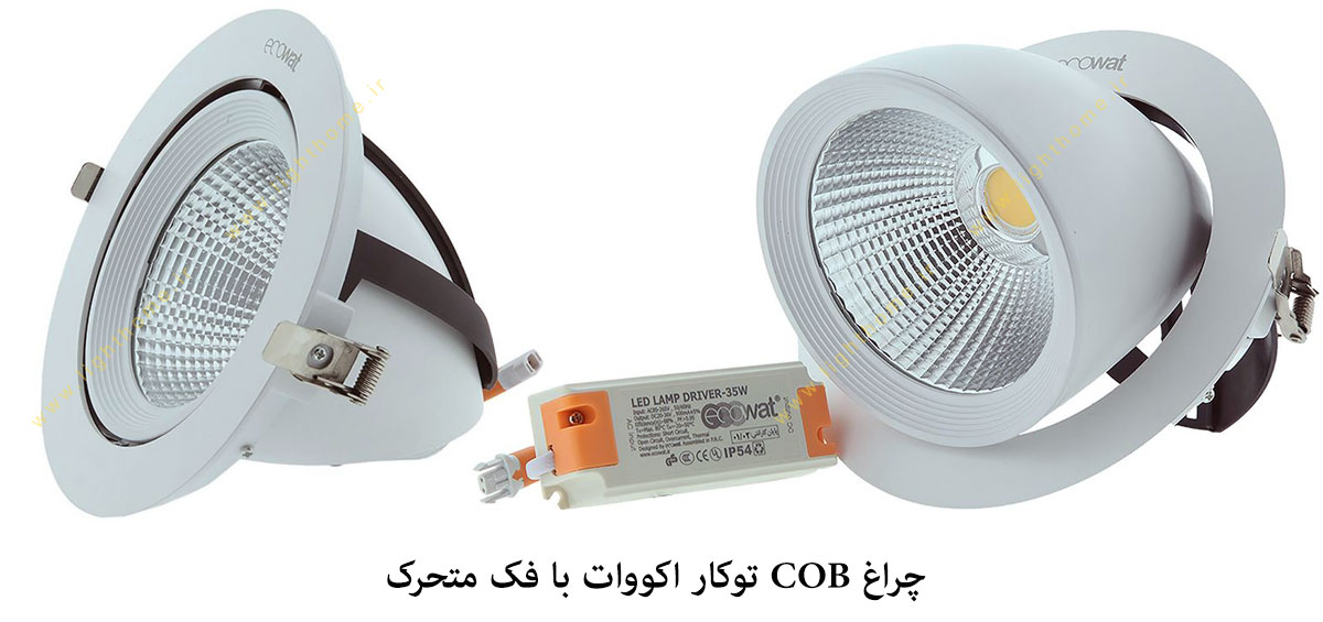 چراغ COB اکووات با فک متحرک