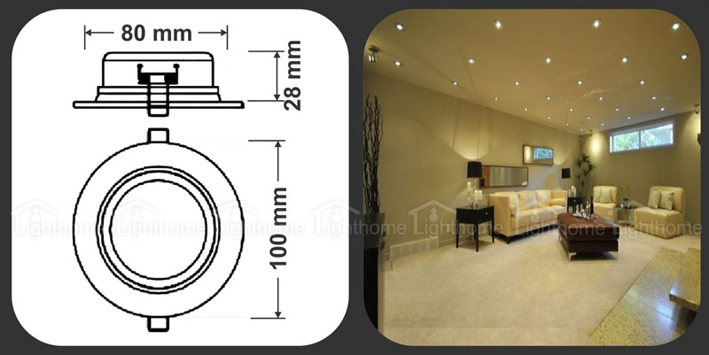 چراغ SMD توکار 7 وات مدل FEC-2120