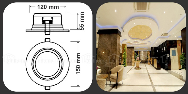 چراغ SMD توکار 12 وات مدل FEC-2140