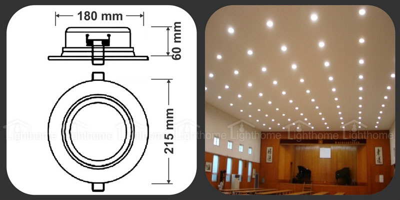 چراغ SMD توکار 25 وات مدل FEC-2180