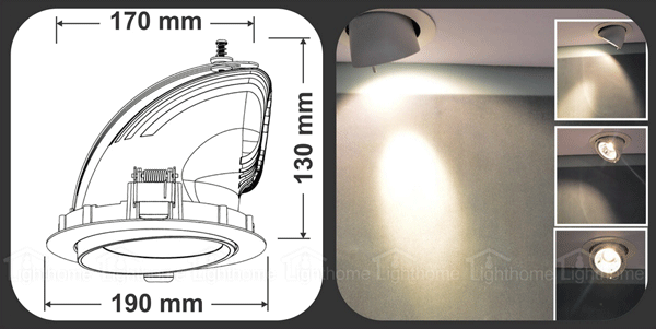 چراغ COB توکار فکی گرد فاین مدل FEC-318-40W