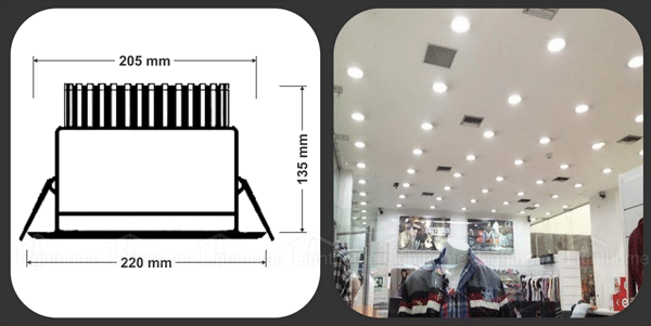 چراغ COB توکار فاین مدل FEC-701-40W