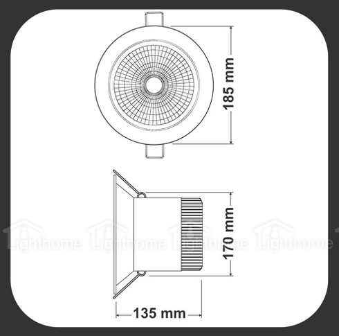 چراغ COB توکار فاین مدل FEC-7165-45W