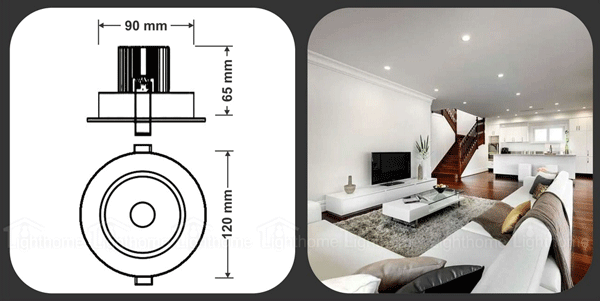 چراغ COB گرد توکار فاین مدل FEC-12W