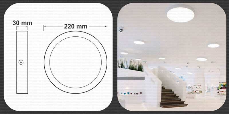 چراغ روکار SMD فلت 30 وات مدل FEC-2190