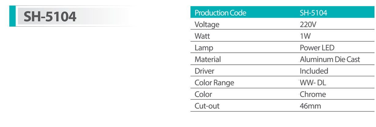 چراغ سقفی الماسی توکار LED مدل sh-5104