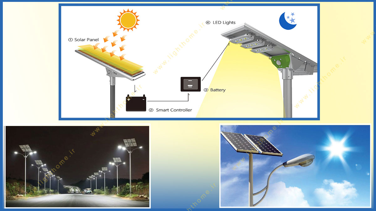 اجزای چراغ خیابانی خورشیدی