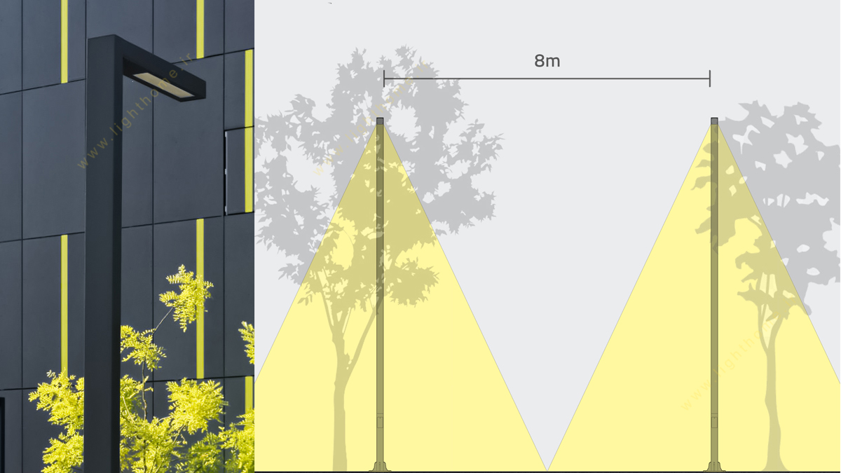 چراغ خیابانی 60 وات 4 متر شعاع مدل SH-S841