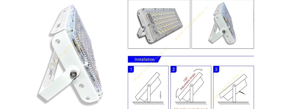 پروژکتور LED SMD اکونومی ۵۰ وات 220 ولتی بدنه سفید کیفیت بالا