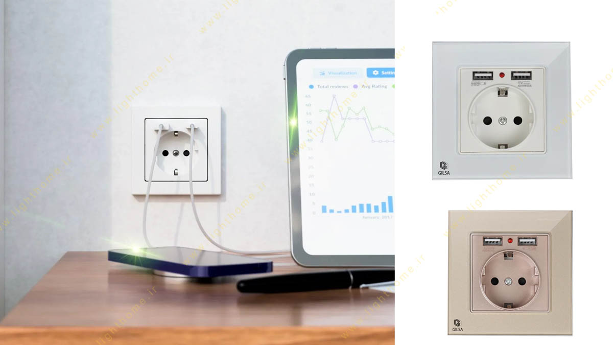 پریز برق USB دار گیلسا