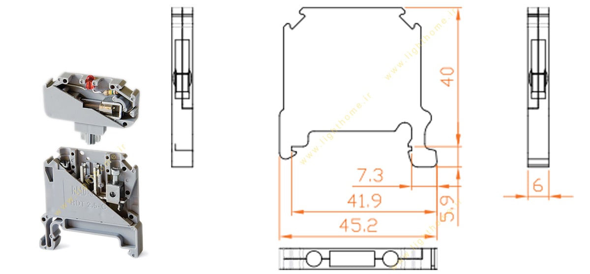 ترمینال فیوزی سایز 4 رعد سری RDT2.5-CFCLD