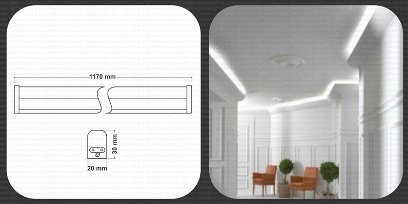 چراغ زیرکابینتی 18 وات ال ای دی مدل FEC-117-T5