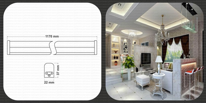 چراغ زیرکابینتی فلورسنت مدل FEC-T5-28W