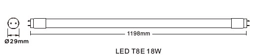 لامپ ال ای دی 18 وات nvc مدل T8E-18W