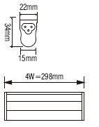 چراغ زیرکابینتی LED ان وی سی 4 وات مدل T5G-03