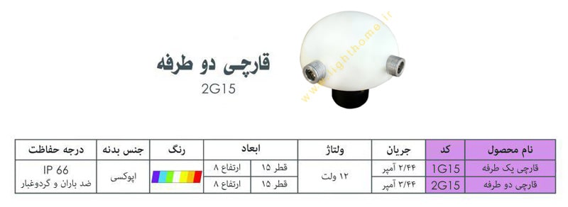 سنگ نورانی قارچی دو طرفه ایاز مدل 2G15