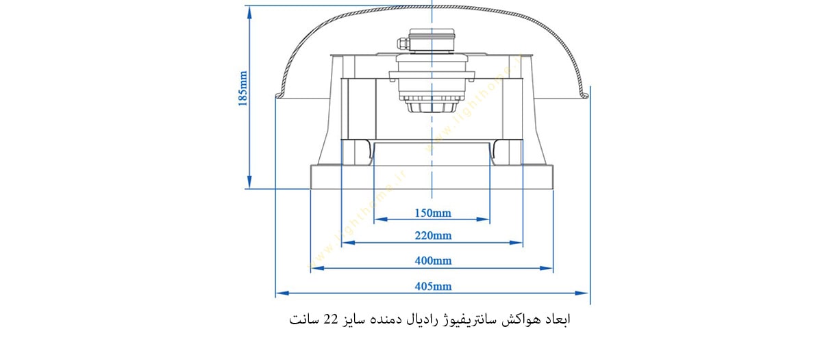 فن سانتریفیوژ سقفی رادیال دمنده سایز 22 سانتیمتر