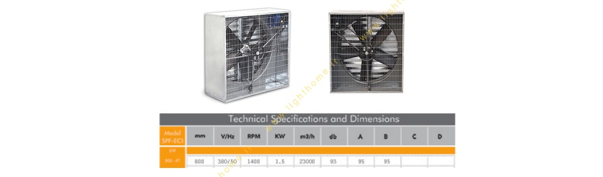 هواکش مرغداری مدل ECIF800-4 خزرفن