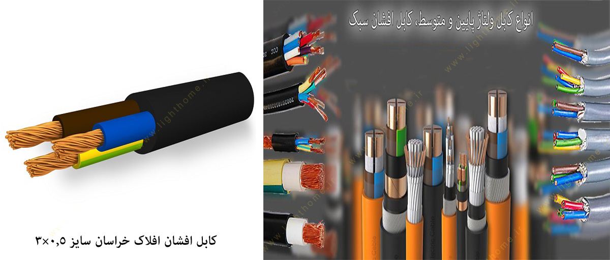 کابل افشان افلاک خراسان سایز 0.5×3