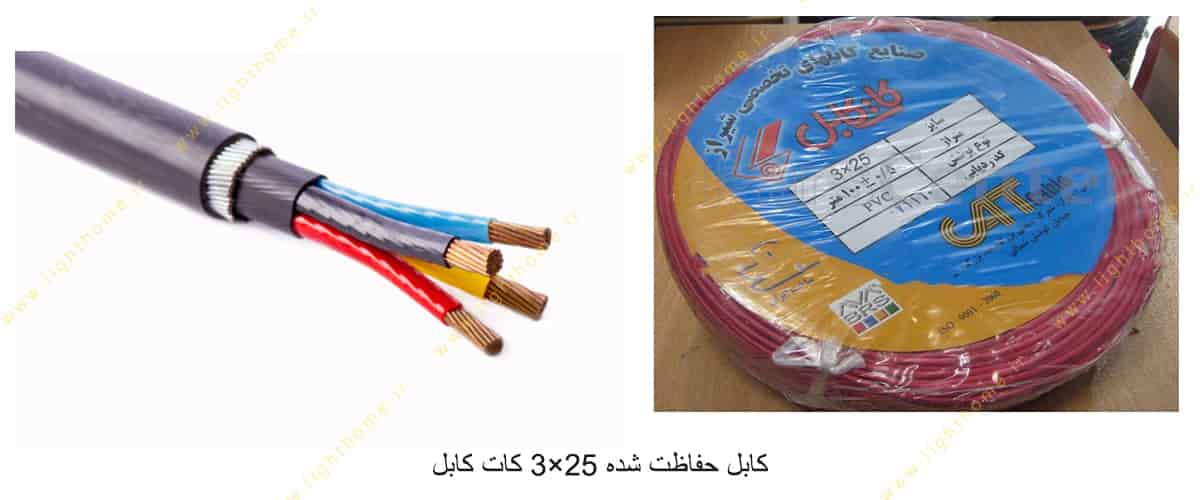 کابل حفاظت شده 25×3 کات کابل