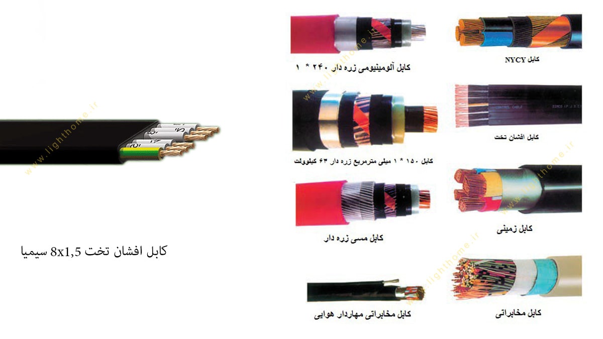 کابل افشان تخت 8x1,5 سیمیا