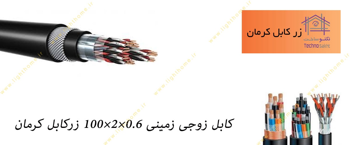 کابل زوجی زمینی 0.6×2×100 زرکابل کرمان