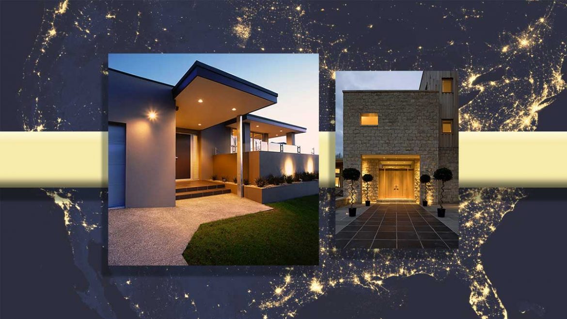 نورپردازی ورودی ساختمان