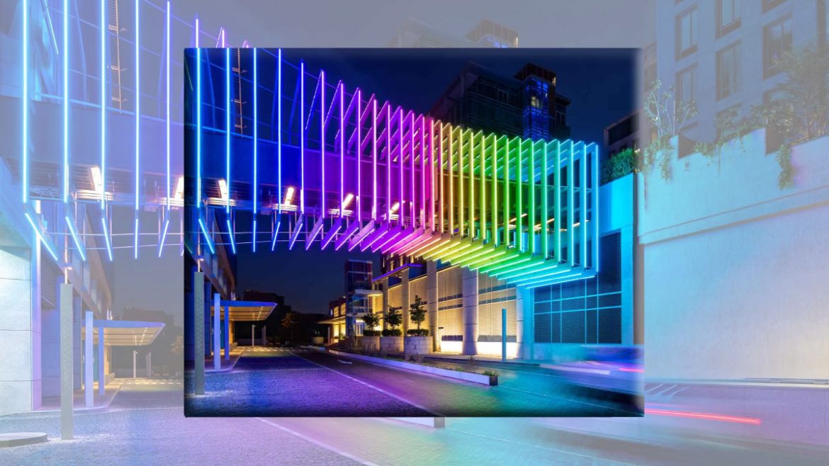 using-linear-light-in-facade-building-lighting نورپردازی نمای ساختمان با چراغ خطی