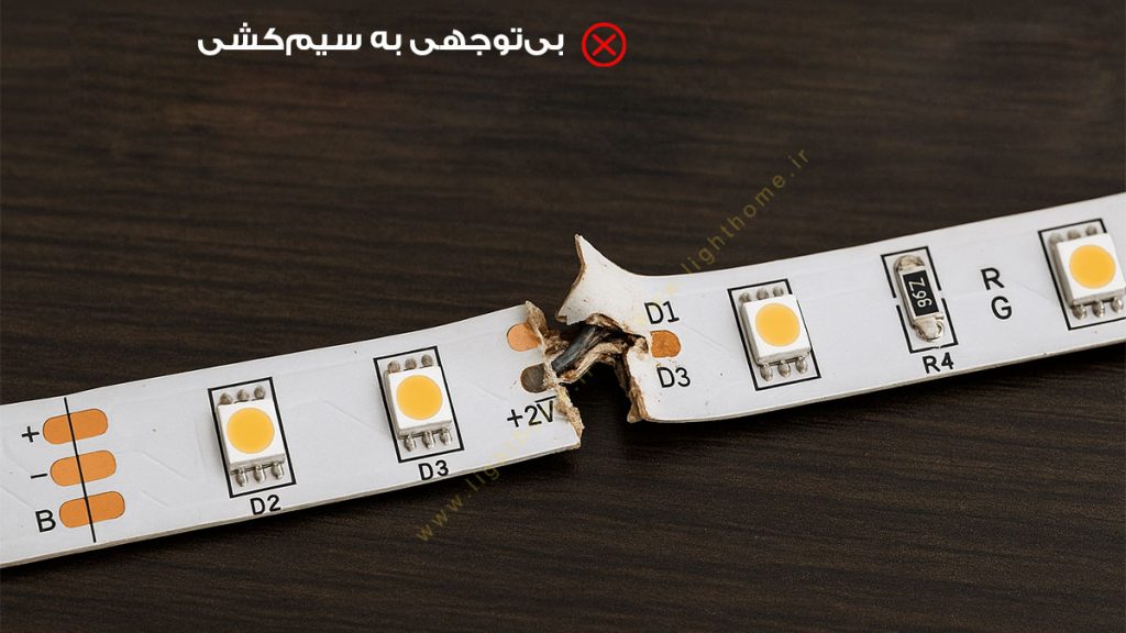 سیم کشی نا مناسب ریسه ها